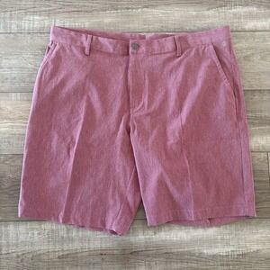 Adidas Golf Shorts | Mens 40 |  9" Crosshatch Legacy Burgundy Flat Front Stretch